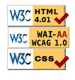Logotipos de uso de HTML y CSS vlidos y cumplimiento de accesibilidad nivel AA